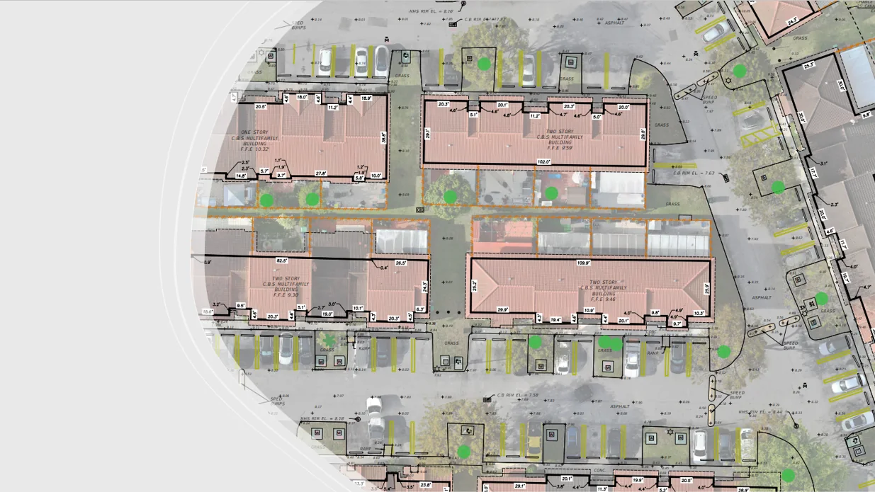 Boundary and site plan drawing of a residential lot